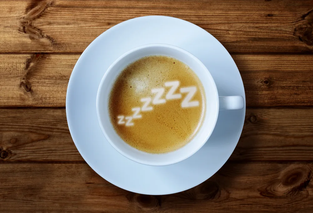 drinking coffee