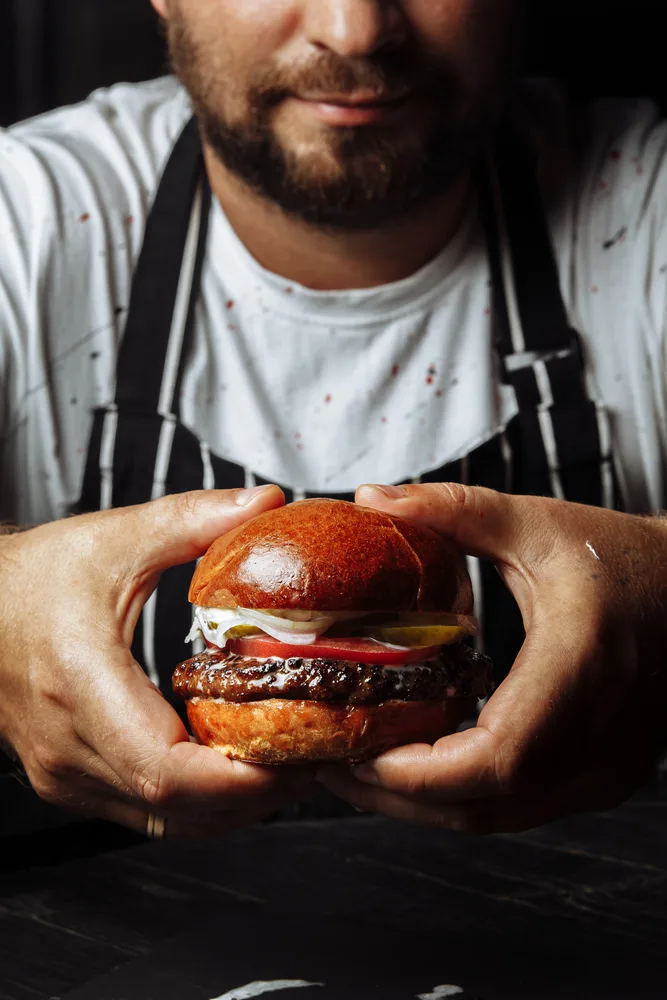Burger and drinks