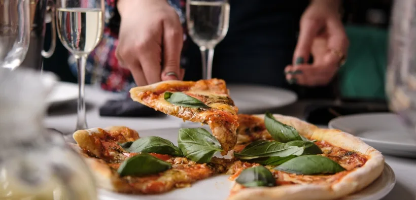 pizza and champagne