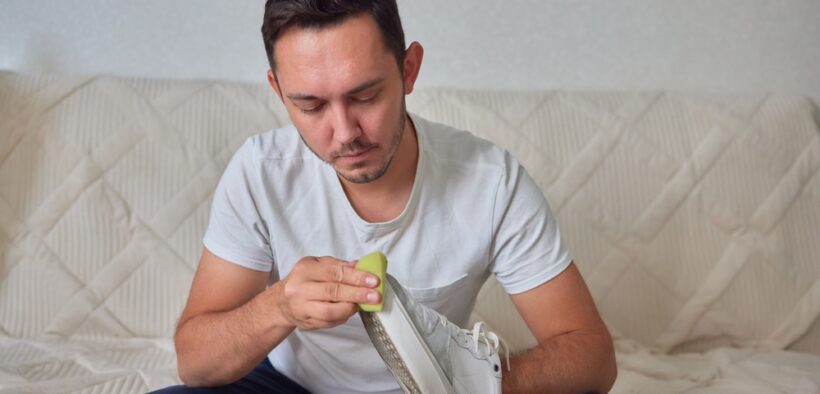cleaning shoes